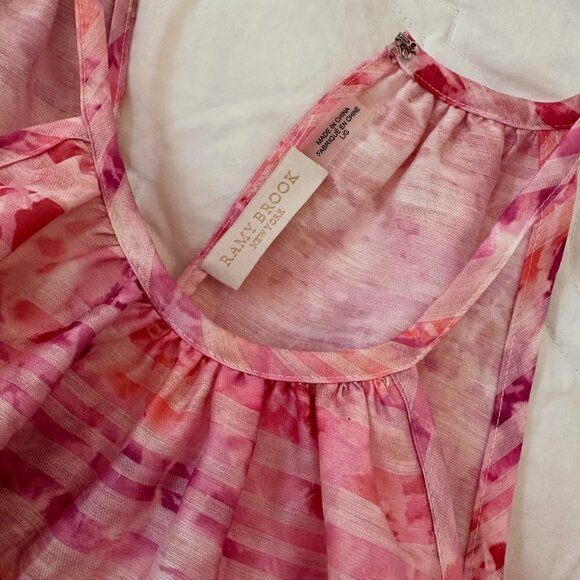 Ramy Brook Linen-Blend Sherry Mini Dress pink Barbiecore size Large 💕 - Picture 7 of 8